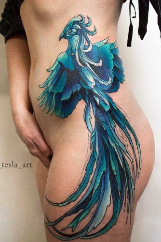 Lower Body Phoenix Tattoo Design #bluephoenix 