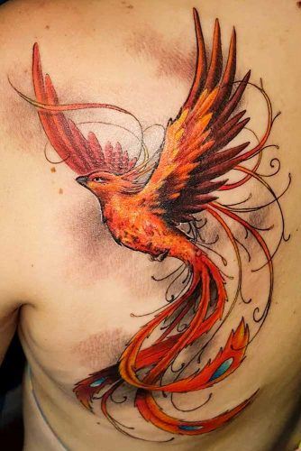 Phoenix Bird Tattoo Design For Shoulder #shouldetattoo