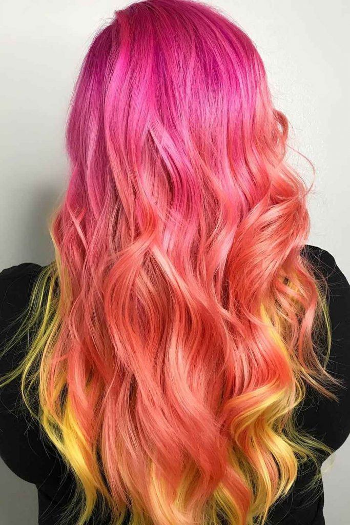 light orange pink hair