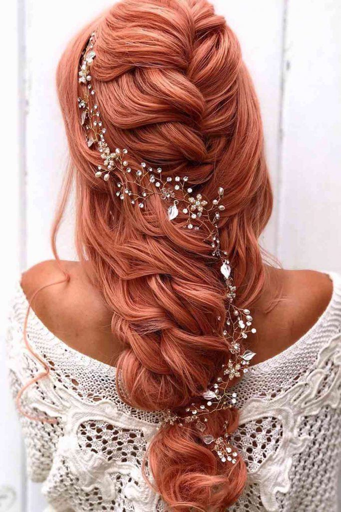 Messy Braid With Accessories #promhairstyles #hairstyles
