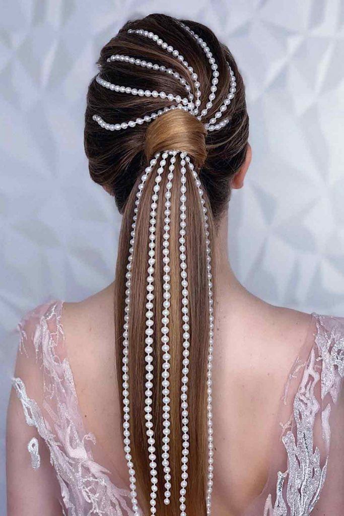 Ponytail With Pearls For Prom #prom #ponytails