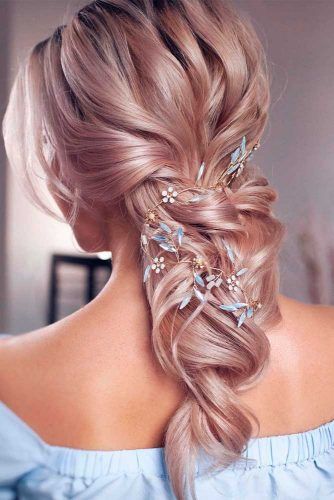 Rose Gold Beaided Hair With Accessory #braidedhair #rosegoldhair