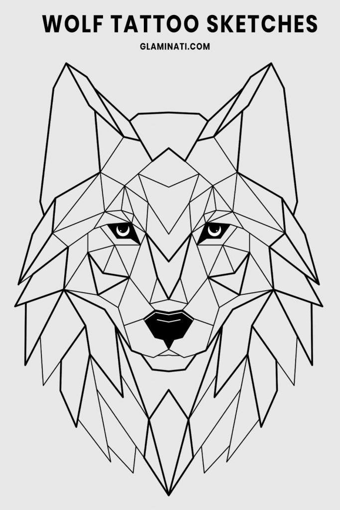 Simple Geometric Wolf Tattoo