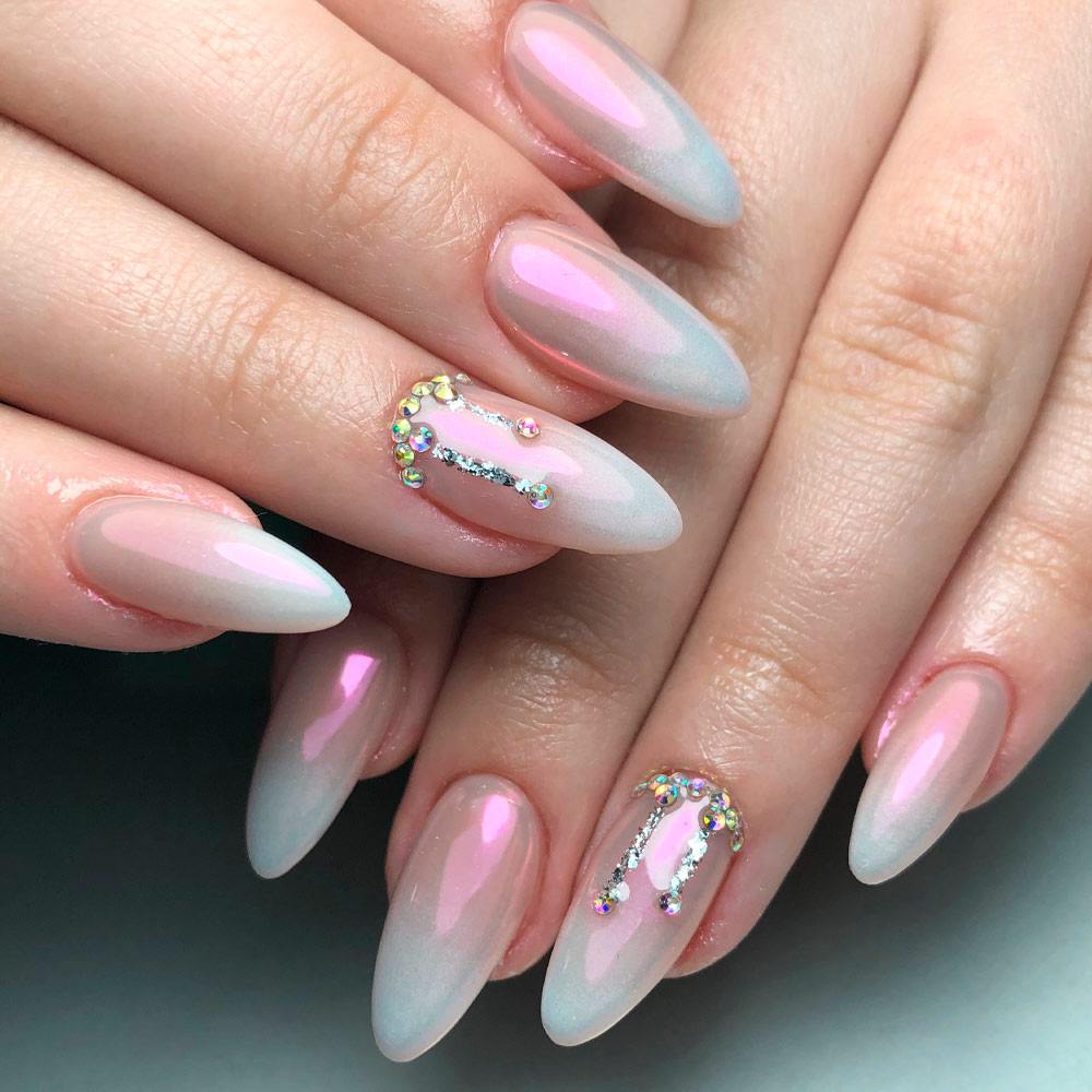 Nude Nails With Crystals