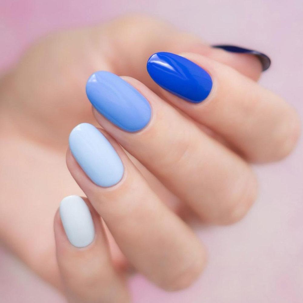 Simple Blue Shades Nails Design