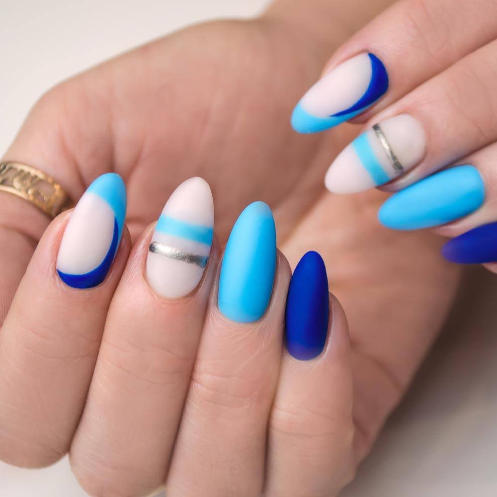 Blue Shades Matte Nails