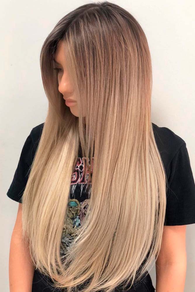 Ombre long outlet straight hair