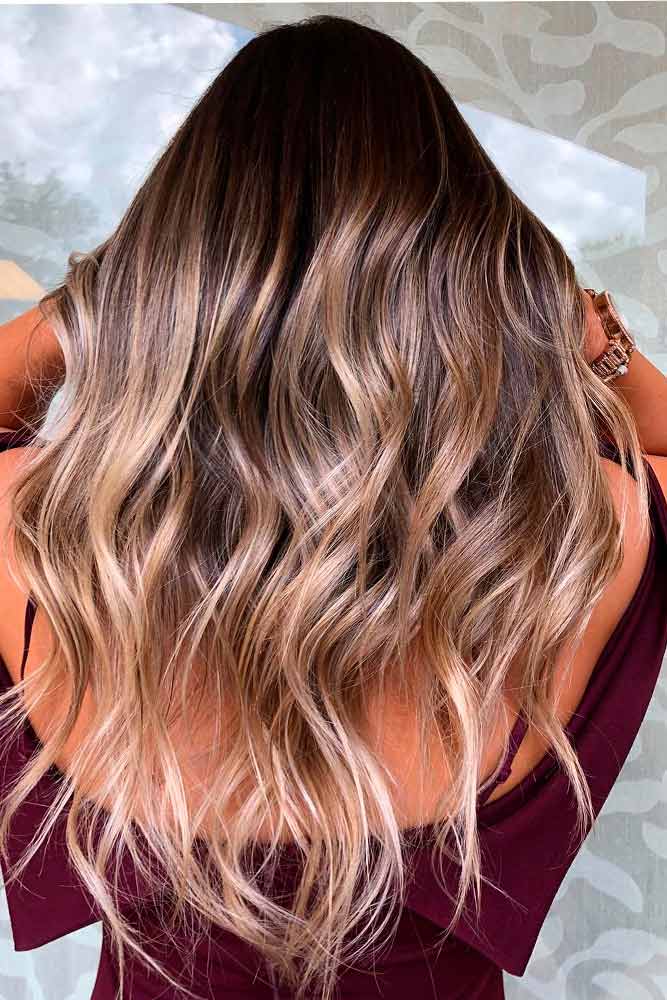 short dark brown hair with ombre highlights