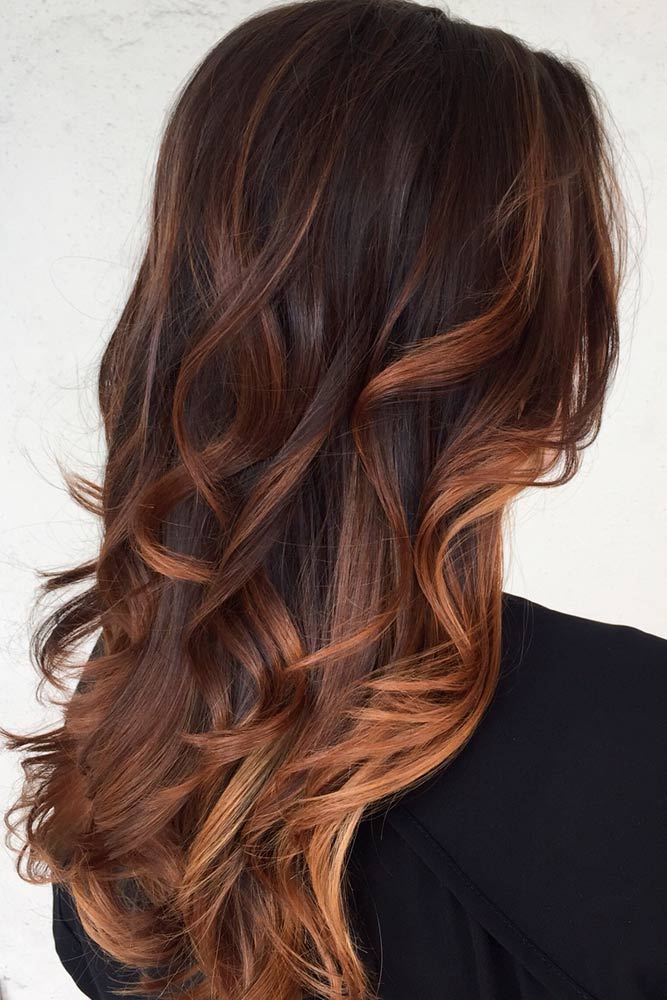 ombre hair brown to copper