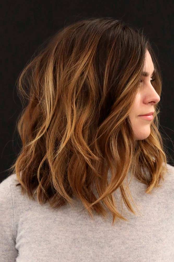 Layered Brown Ombre Hair #layeredhair #ombrehair #shoulderlengthhair