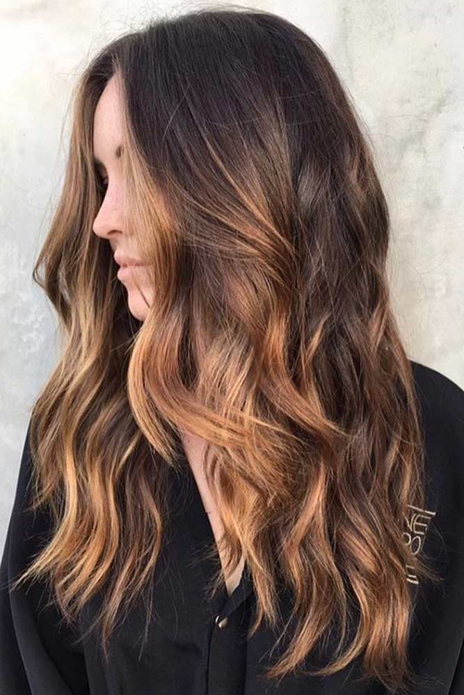 Straight brown clearance ombre hair