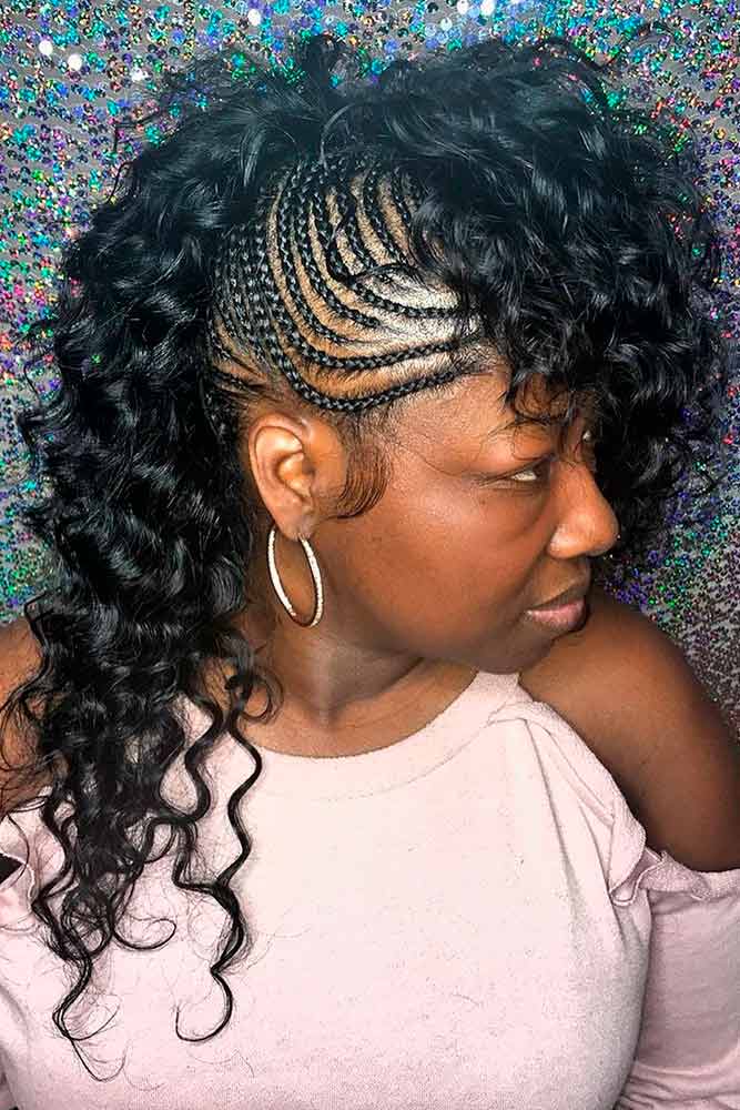 Half-Braided Faux Hawk #curlyhair #halfuphairstyles