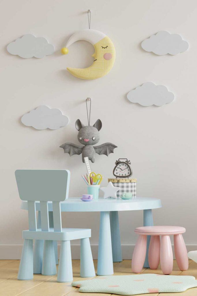 Kids Room Wall Decoration with Clouds