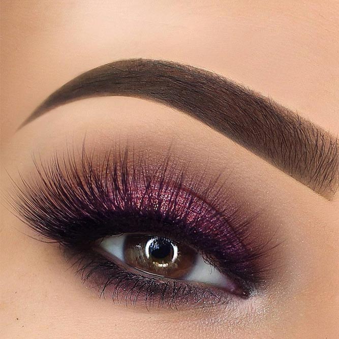 Purple Shimmer Smokey Makeup #purplesmokey