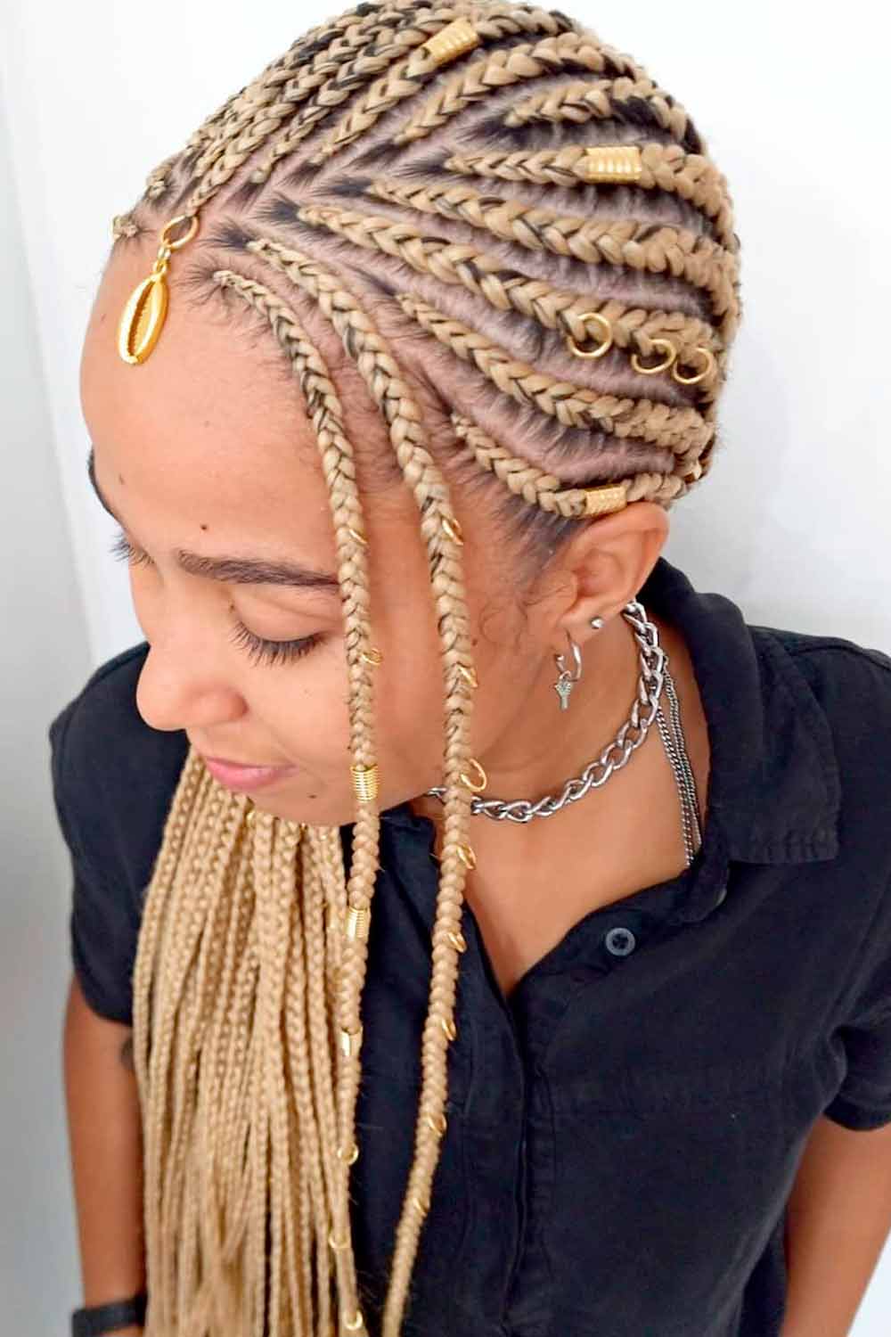 Fulani Braids Caring #stylishlook #blondehairstyle