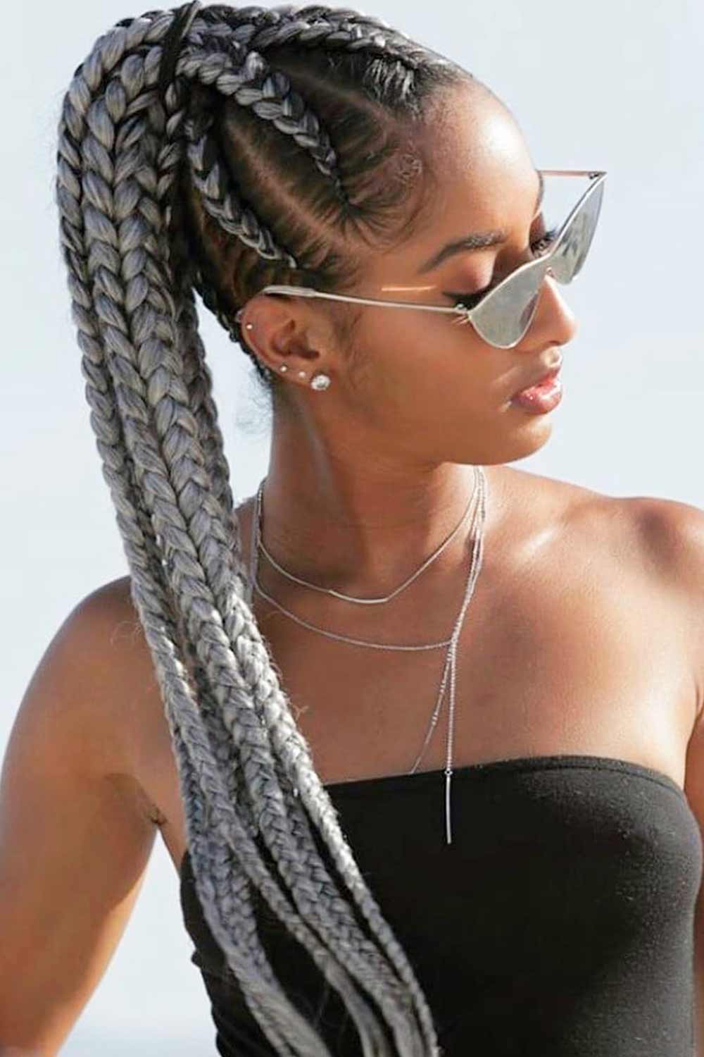 Long Braided Ponytail #greyhair #longhair