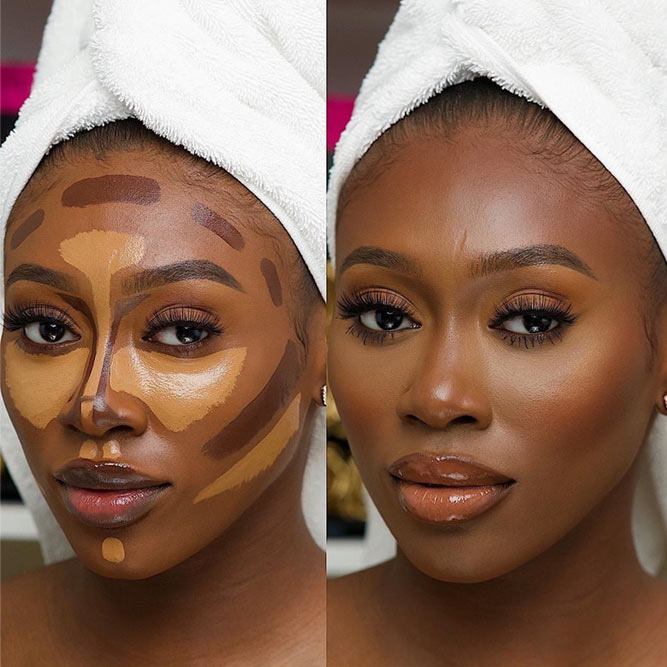 Contour Makeup For Dark Skin Tone #darkskin #contouring