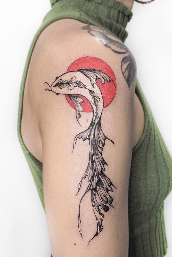 Japanese Koi Fish Tattoo Design #armtattoo
