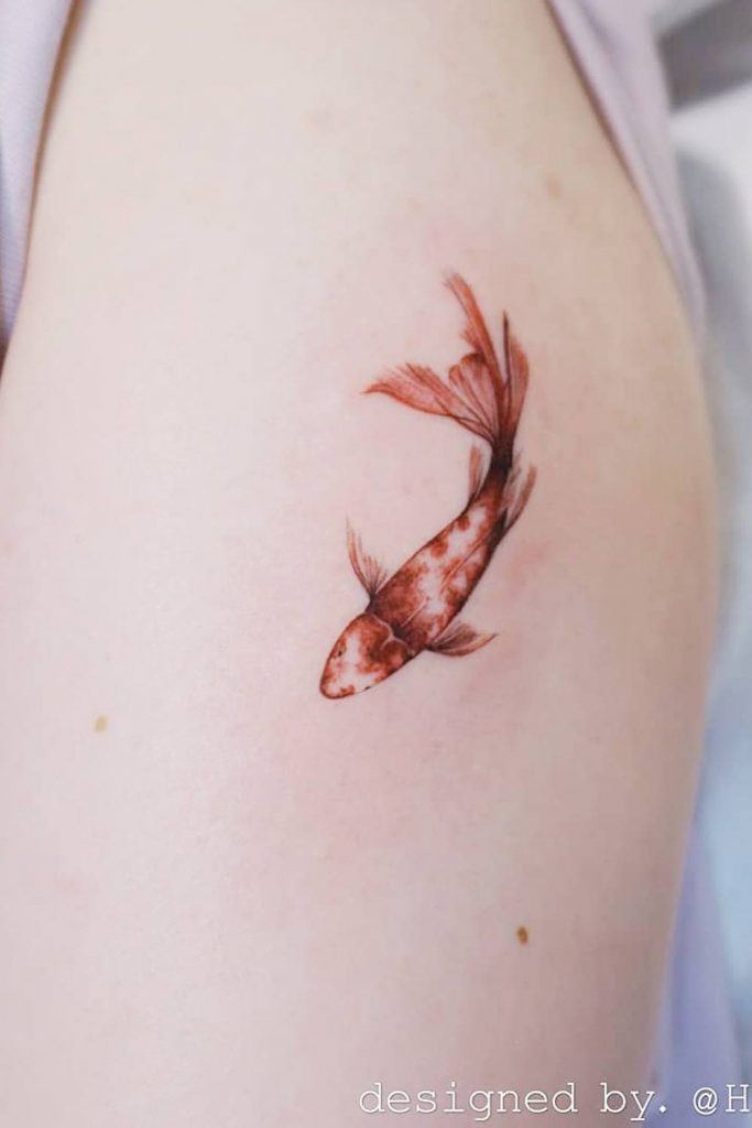 Small Koi Fish Tattoo Design