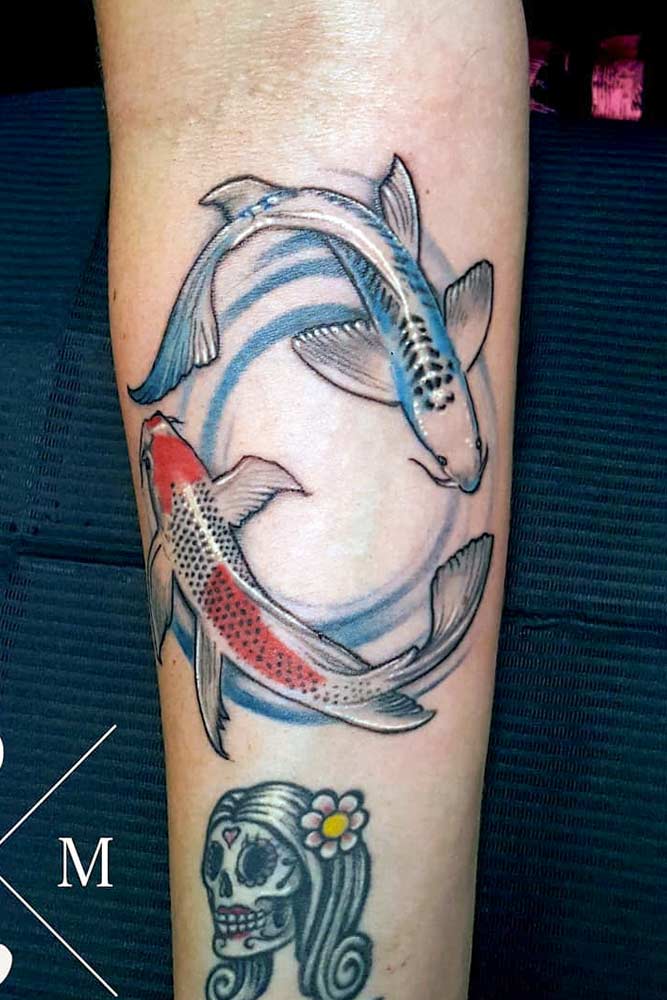 Ying Yang Fish Tattoo Design #yinyangtattoo