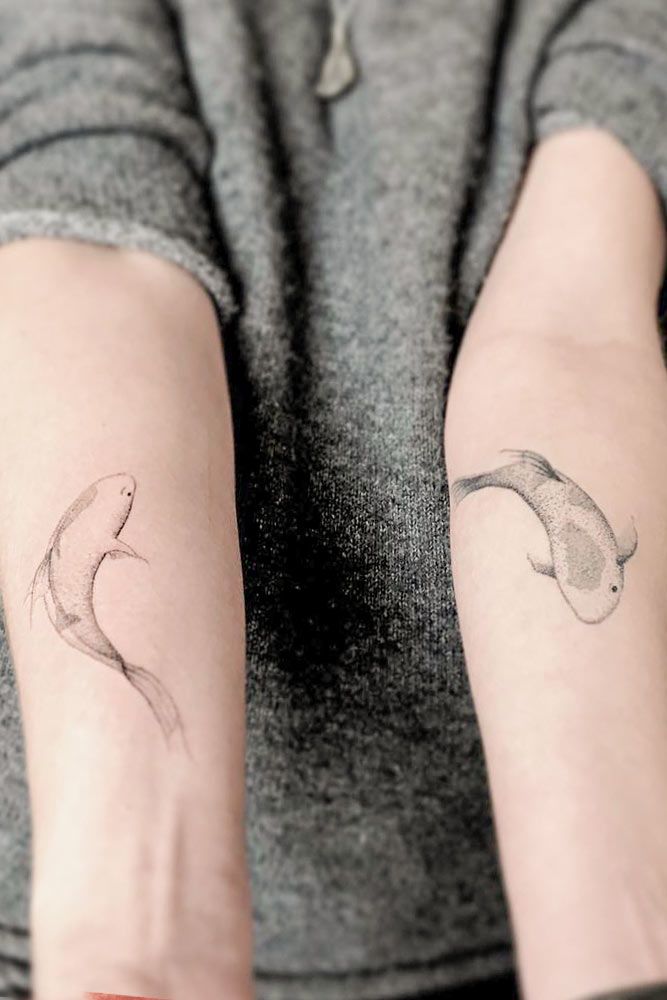 Simple Koi Fish Tattoo Design #armtattoo