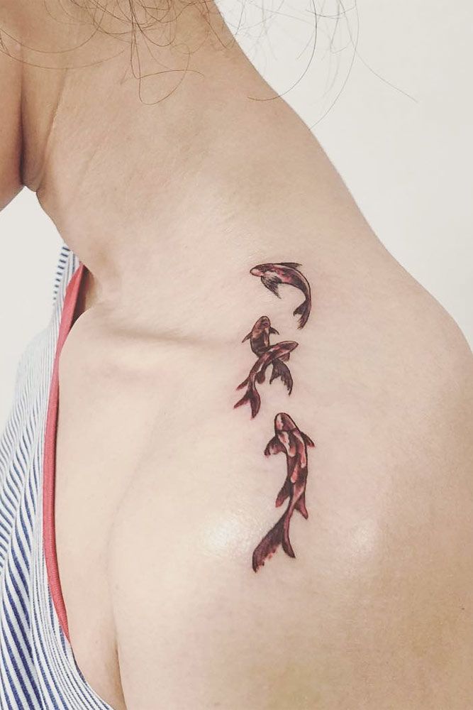 Small Koi Fish Tattoo For Shoulder #shouldertattoo #tinytattoo