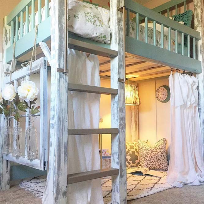 Loft Bed Decor In French Style #frenchstyle