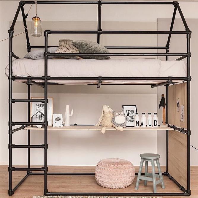 Industrial Loft Bed For Kids Bedroom #industrialbed #restspace