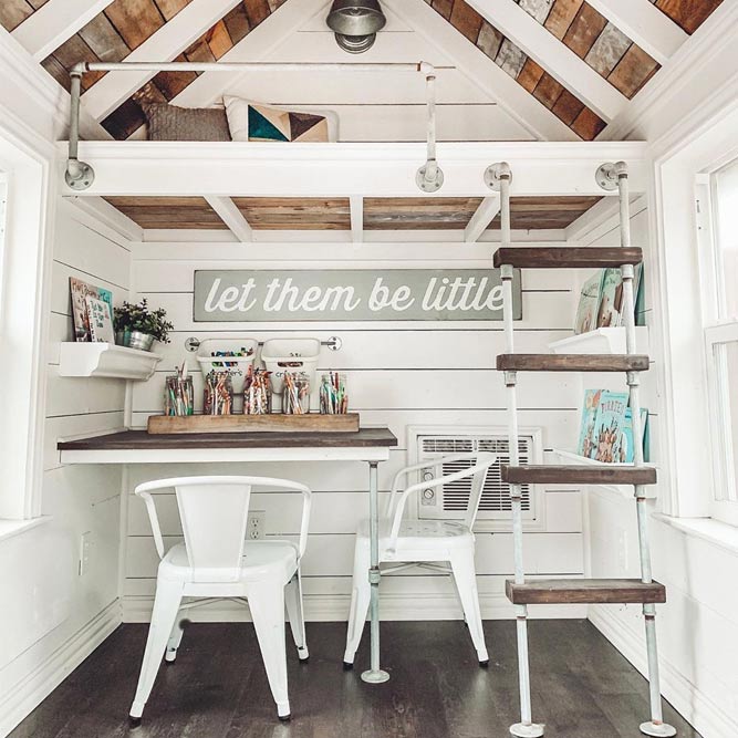 Loft Bed Design For Play House Space #desk #playhouse