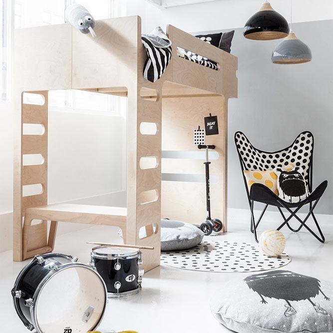 Modern Wooden Loft Bed For Boys Room #modernbed #woodenbed