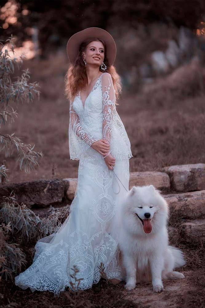 Boho Wedding Dress With Choir Boy Sleeves #bohoweddingdress #choirboysleeves