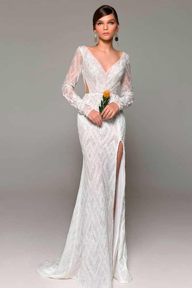 Boho Cut-Out Wedding Dress With Sleeves #cutoutdress #bohoweddingdress