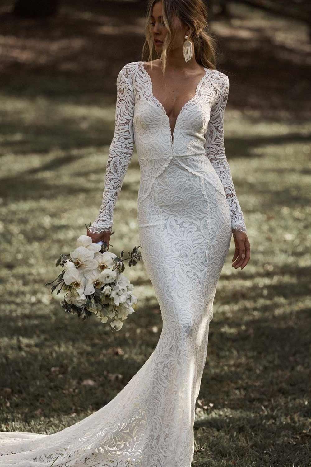 Mermaid Wedding Dress with Long Sleeves