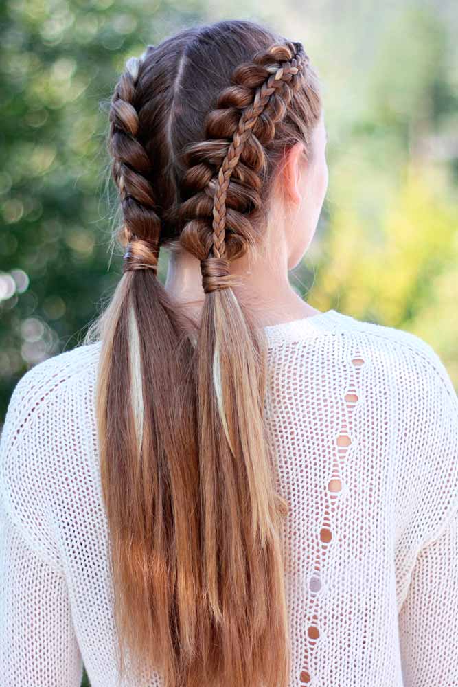 Do Pigtails Have To Be Braided? #braids #doubleponytails