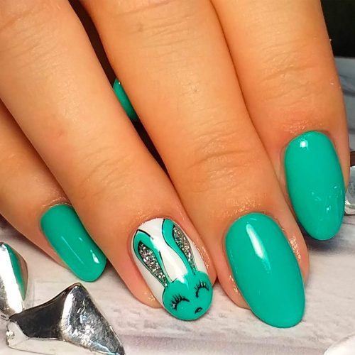 Spring Nails With Cute Bunny