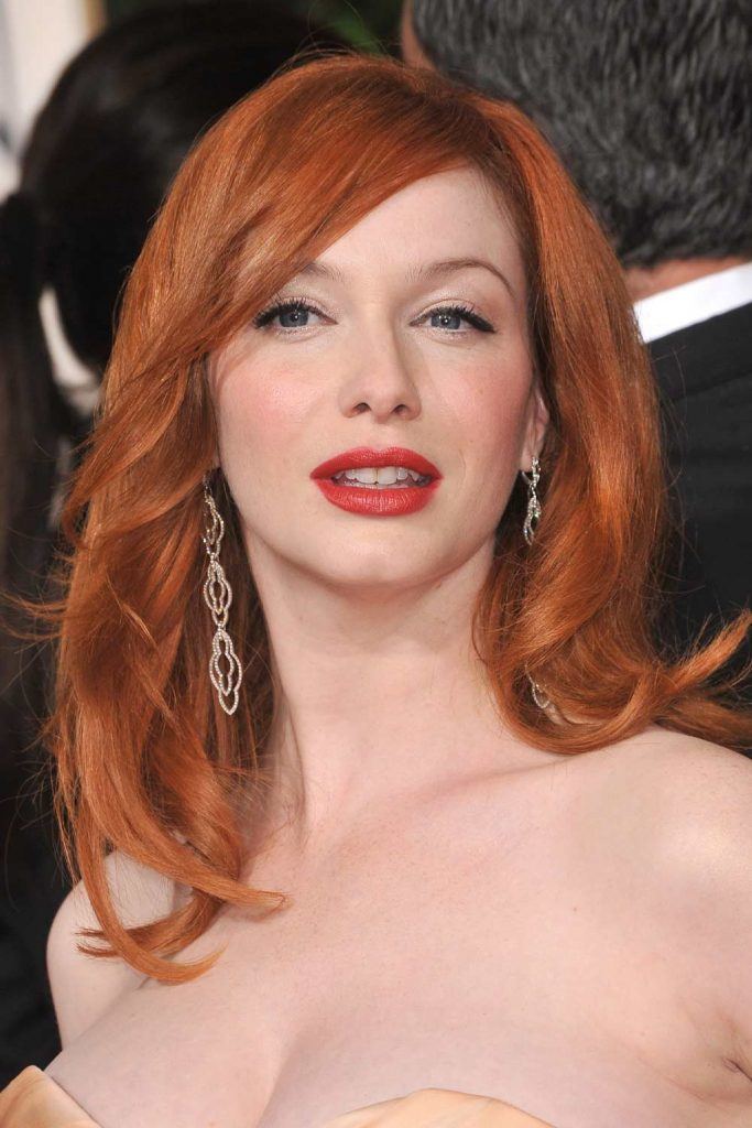 Christina Hendricks's Hot Red Layered Bob