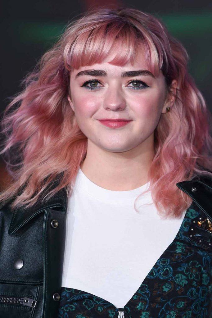 Maisie Williams and Pink Bob with Bangs