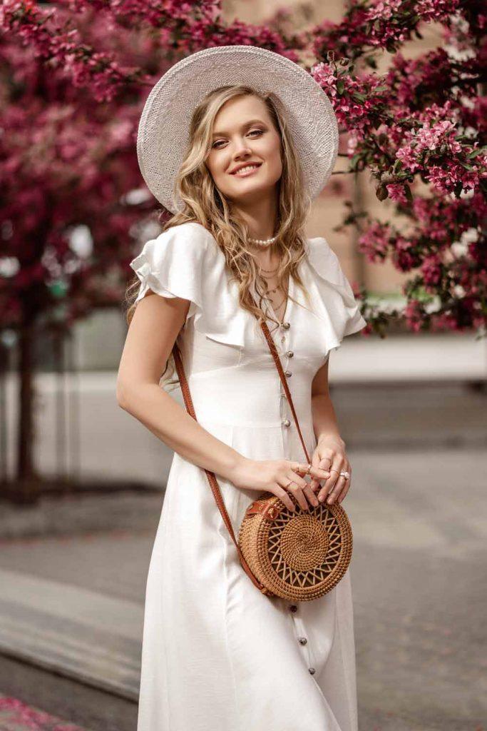 Ruffled Summer Dress with a Hat
