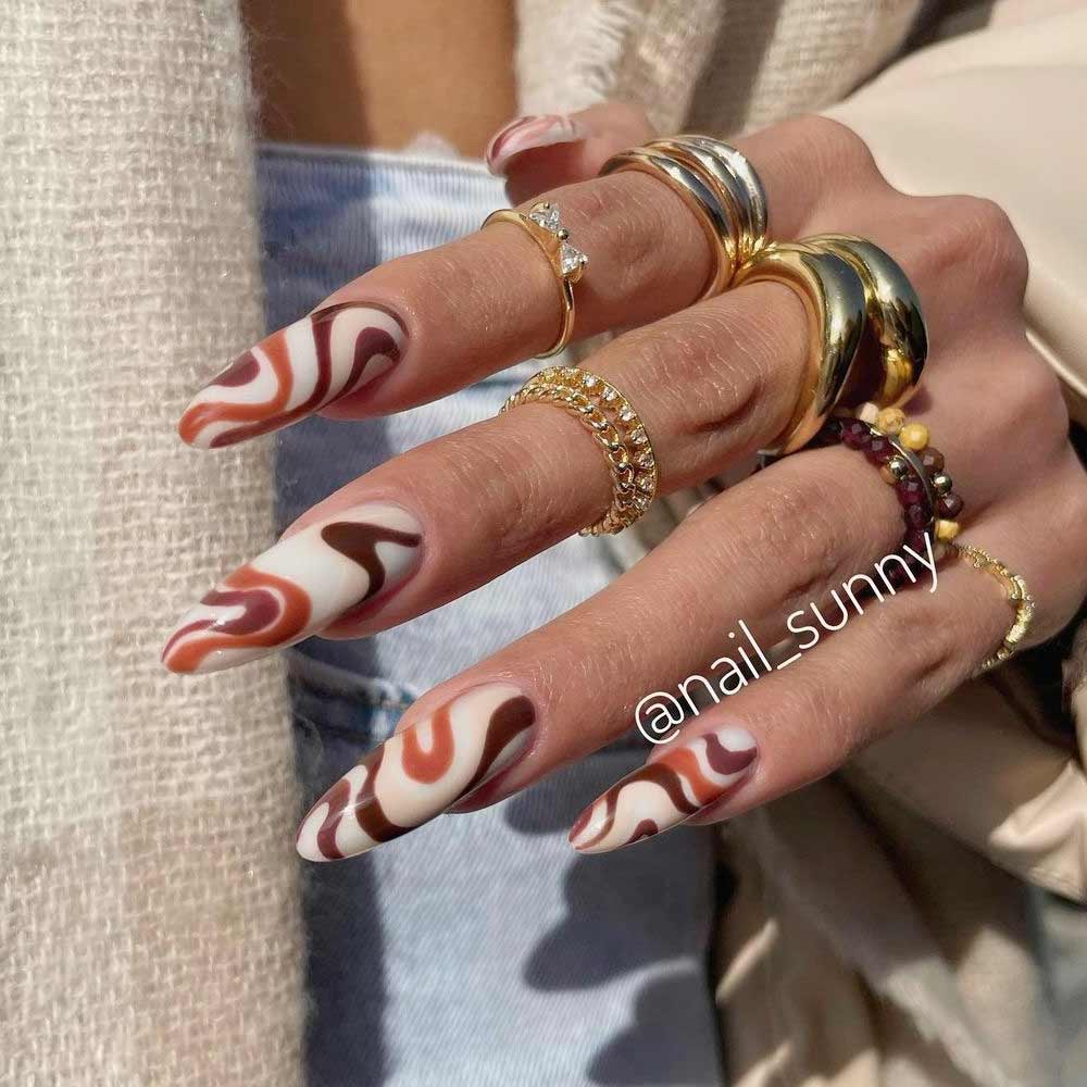 Brown Nails with DIfferent Shades
