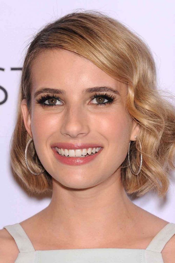 Emma Roberts with Warm Dirty Blonde Bob