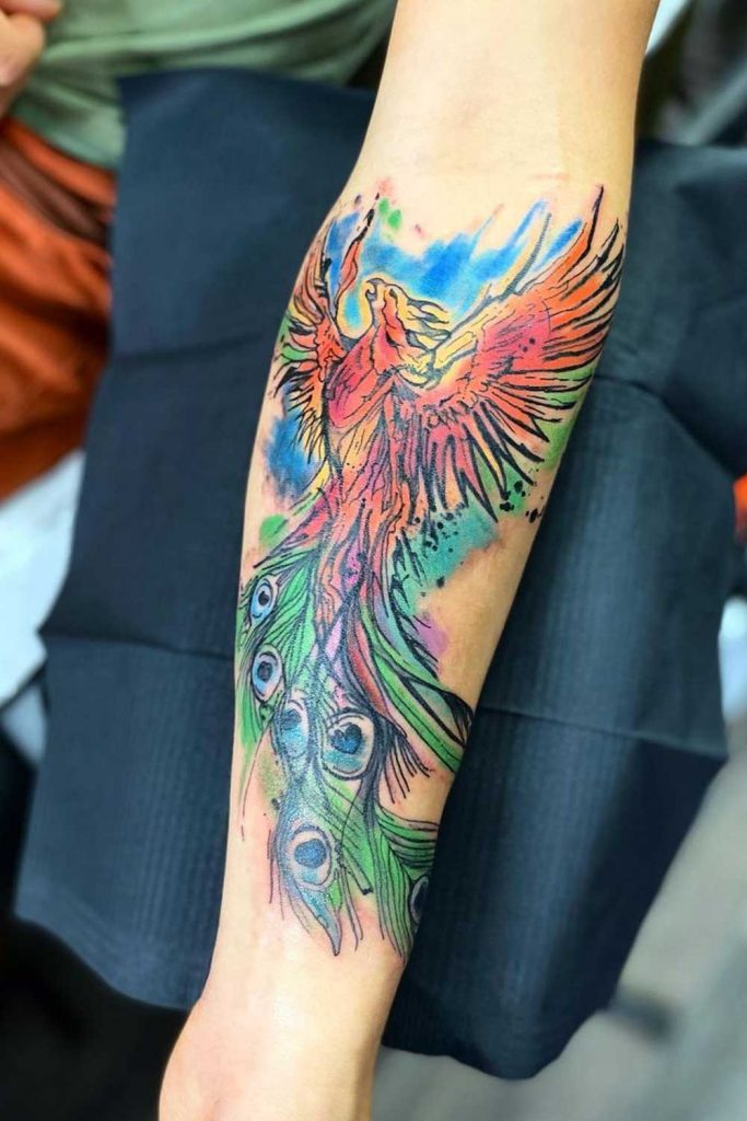 Phoenix Tattoo Placed on Arm