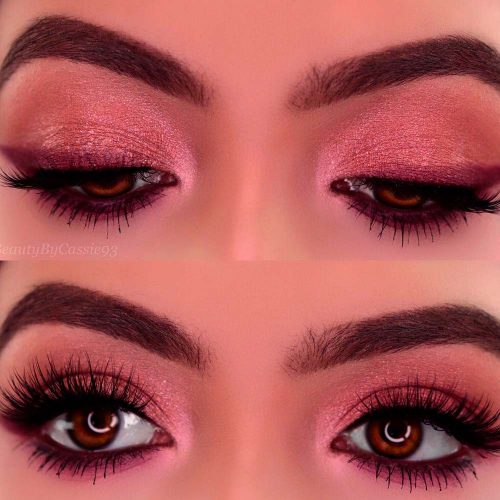 Eyes Makeup Ideas With Rose Gold Line