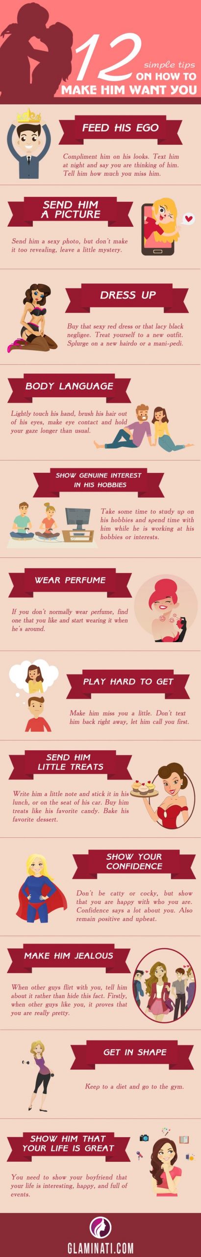 Tips On How To Make Him Want You - Infographic
