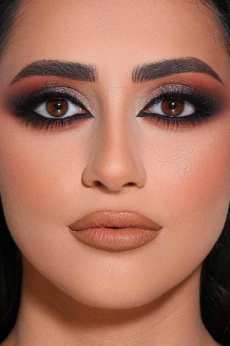 Matte & Shimmer Smokey Makeup Idea For Brown Eyes