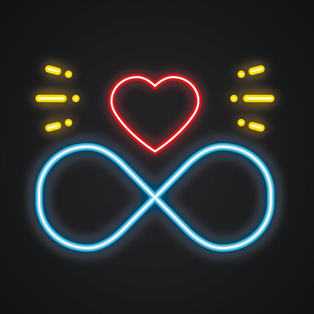 A LED Infinity Love Art Long Distance Gift Idea