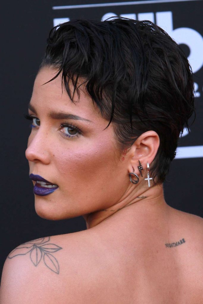 Halsey with Black Layered Pixie