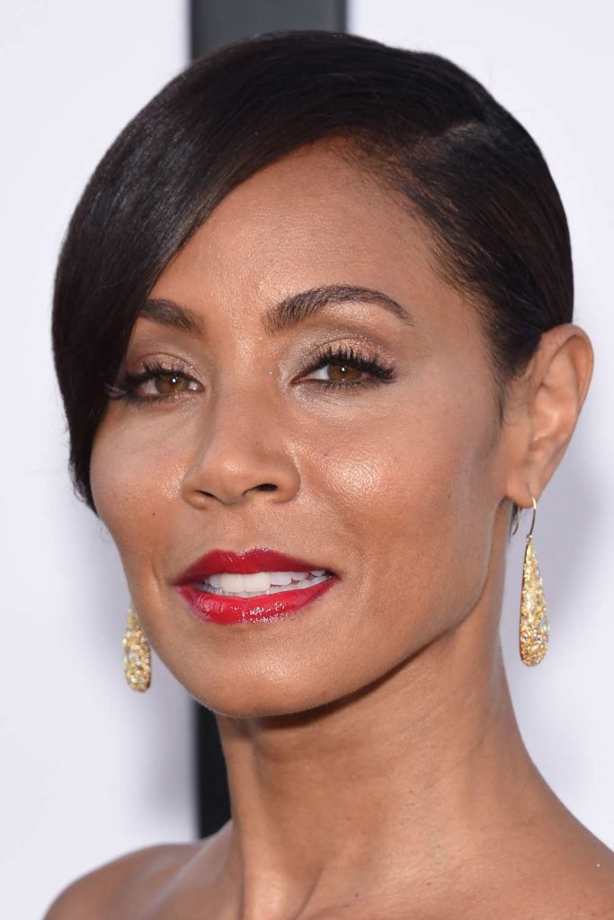 Jada Pinkett Smith with Dark Sleek Pixie