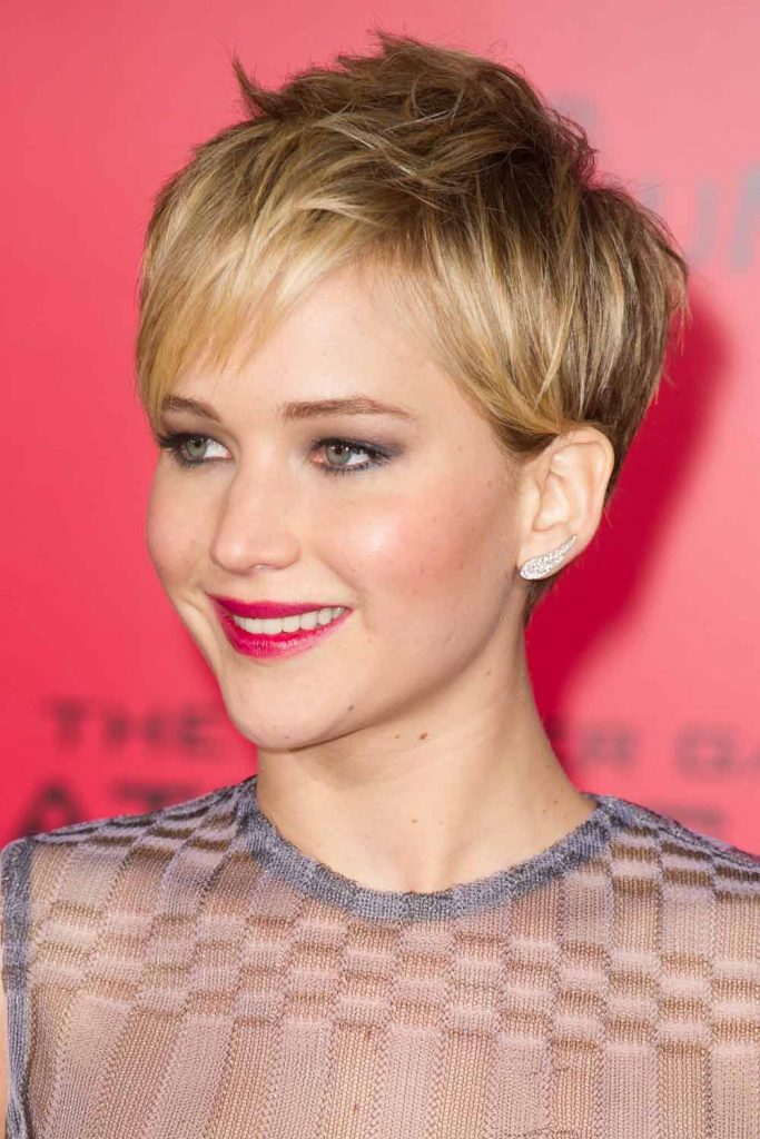 Jennifer Lawrence with Messy Pixie