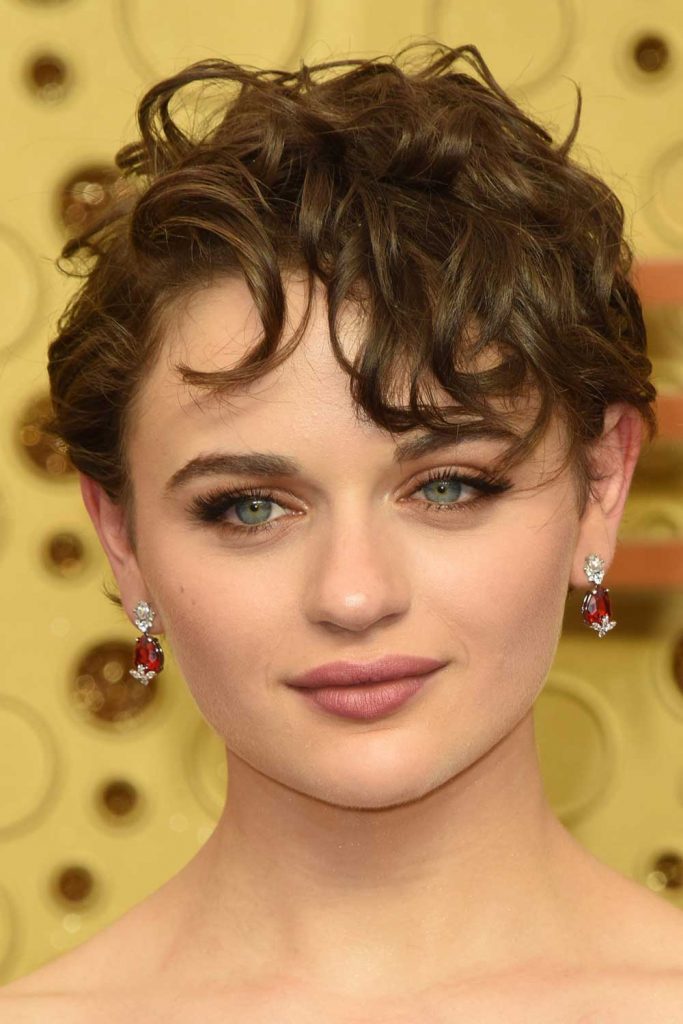 Joey King with Long Curly Pixie