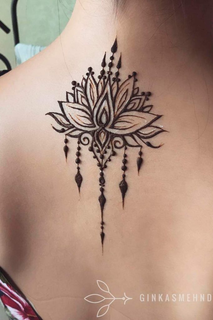 henna lotus flower tattoo